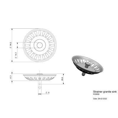 Strainer granite sink R2002